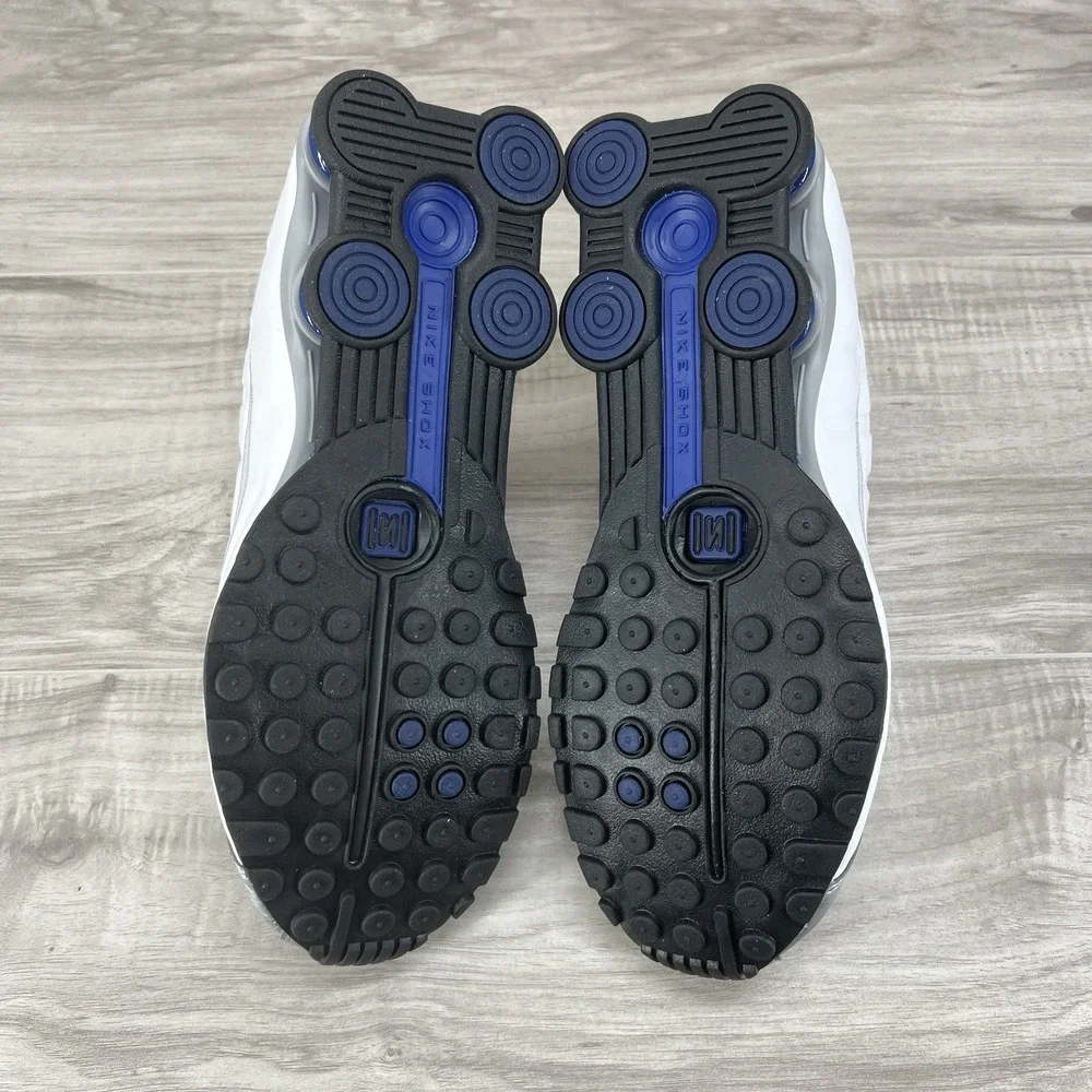 Nike Shox R4 Metallic Silver Deep Royal Blue Men's 9.5 HQ1988-102 New